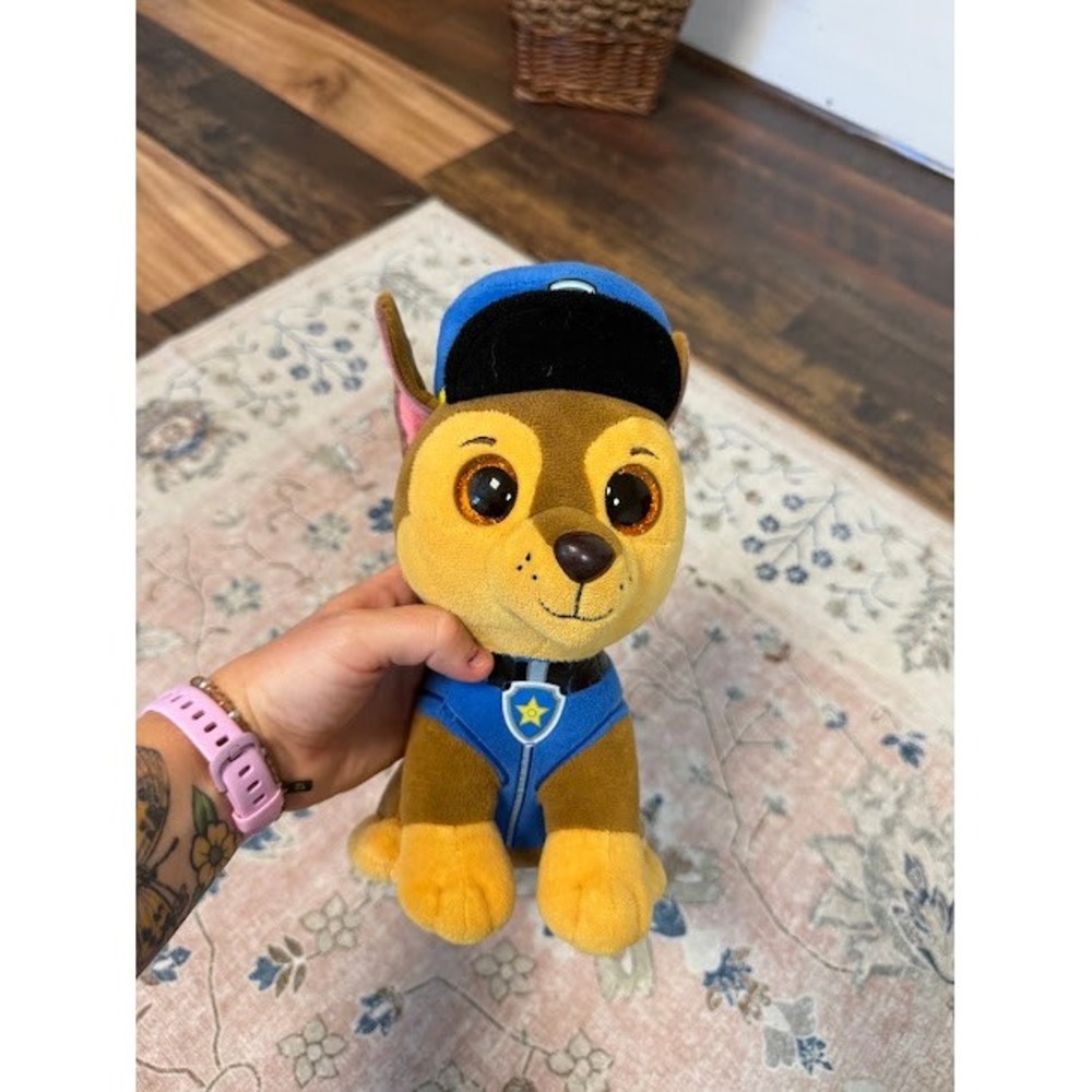 Paw Patrol Ty Beanie Boos Chase Plush 9" Brown Blue Police Dog Stuffed Animal